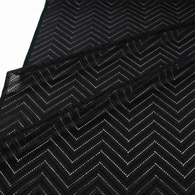 生地 綿エンブレース 幾何学模様(AL1207) 99.ブラック 10Ac04_