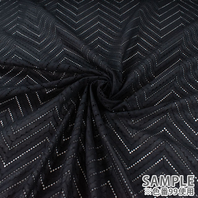 生地 綿エンブレース 幾何学模様(AL1207) 99.ブラック 10Ac04_
