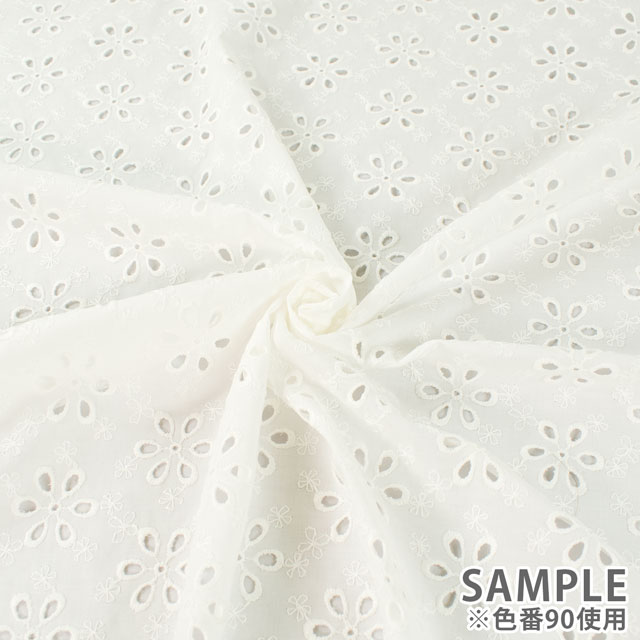 生地 綿エンブレース 花柄(AL1076) 99.ブラック 10Ac04_