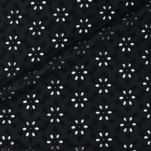 生地 綿エンブレース 花柄(AL1076) 99.ブラック 10Ac04_