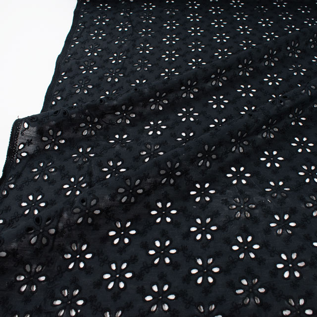 生地 綿エンブレース 花柄(AL1076) 99.ブラック 10Ac04_
