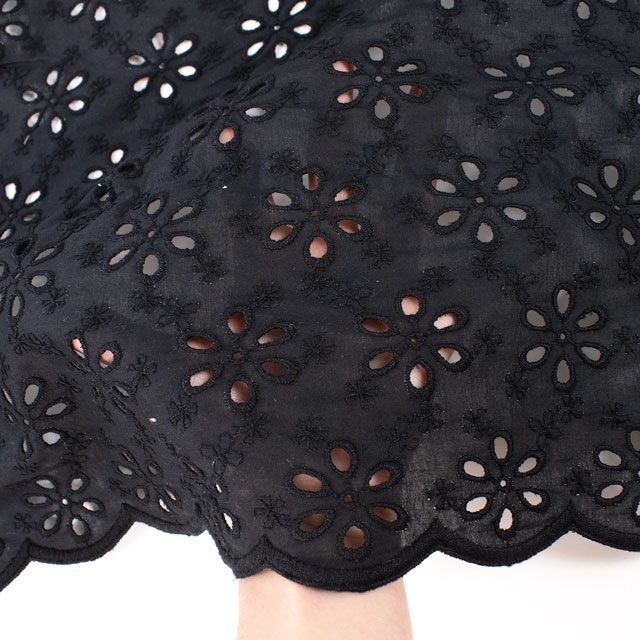 生地 綿エンブレース 花柄(AL1076) 99.ブラック 10Ac04_