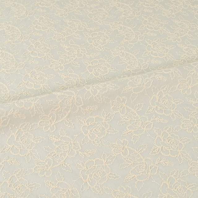 生地 綿レース バラ柄(2112034) 8.グレーベージュ 10Ac04_