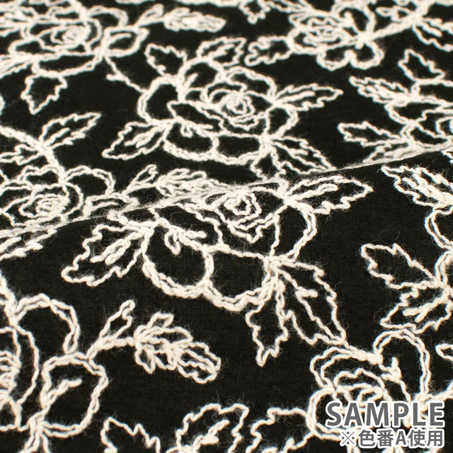 生地 綿レース バラ柄(2112034) 8.グレーベージュ 10Ac04_