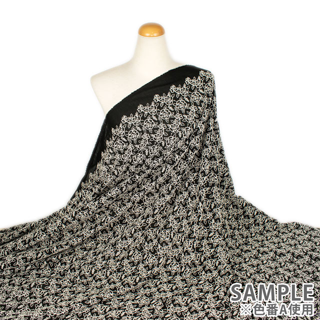 生地 綿レース バラ柄(2112034) 8.グレーベージュ 10Ac04_