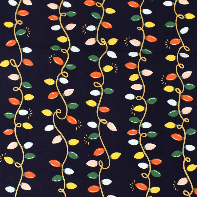 生地 COTTON+STEEL-コットンアンドスティール- Holiday Lights ホリデイ・ライツ(RP608-NA1M) ネイビー・メタリック 09Ac05_