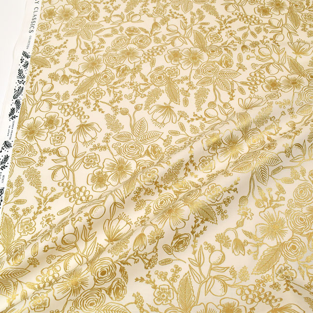 生地 COTTON+STEEL-コットンアンドスティール- Colette コレット(RP610-CR4M) クリーム・メタリック 99Zz99_