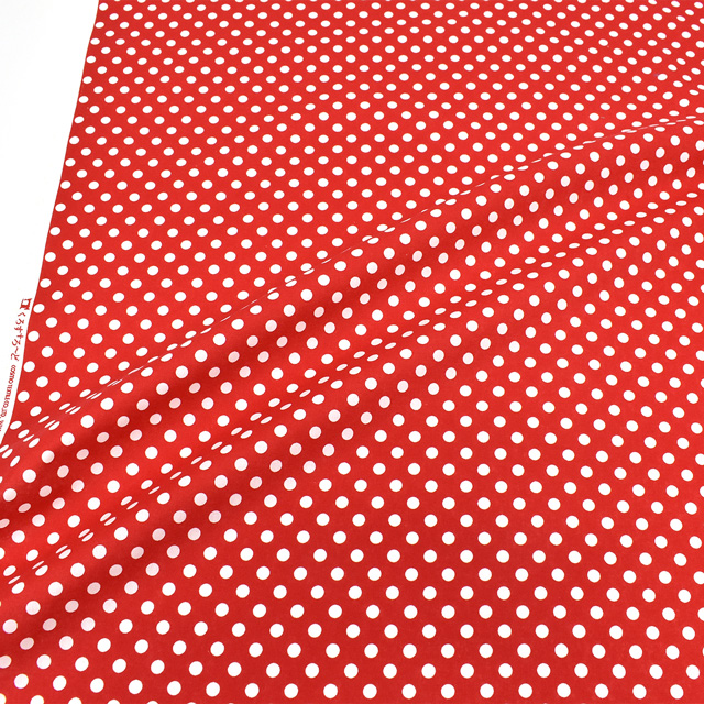 生地 クロスロード 水玉プリント/シーチング(CR8831) 12M.レッド 99Zz99_