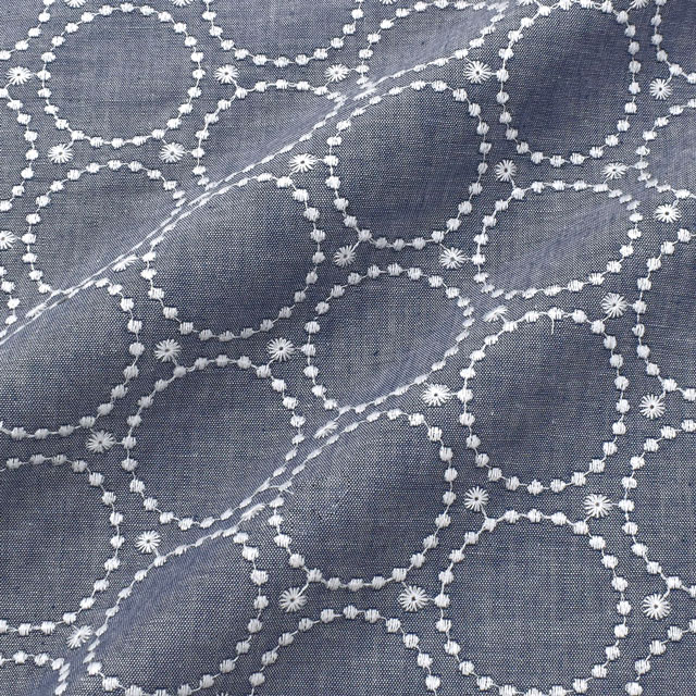 生地 先染めダンガリーレース サークル(D10509) N3. 99Zz99_