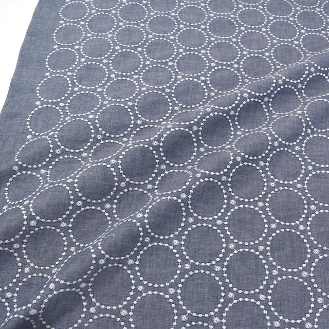 生地 先染めダンガリーレース サークル(D10509) N3. 99Zz99_