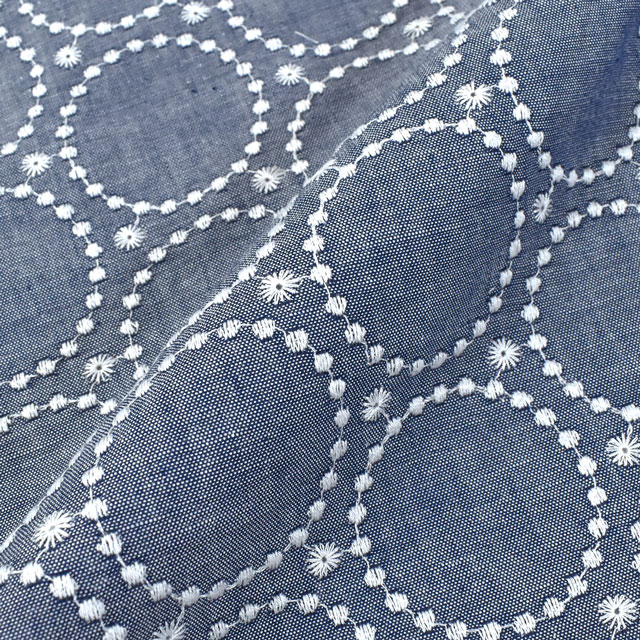 生地 先染めダンガリーレース サークル(D10509) N3. 99Zz99_