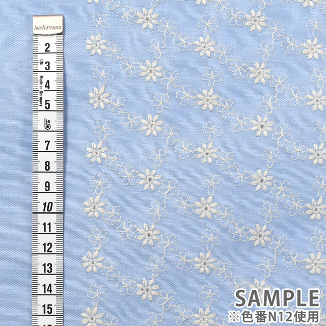 生地 先染めダンガリーレース(D2041087) N12.薄水色 99Zz99_