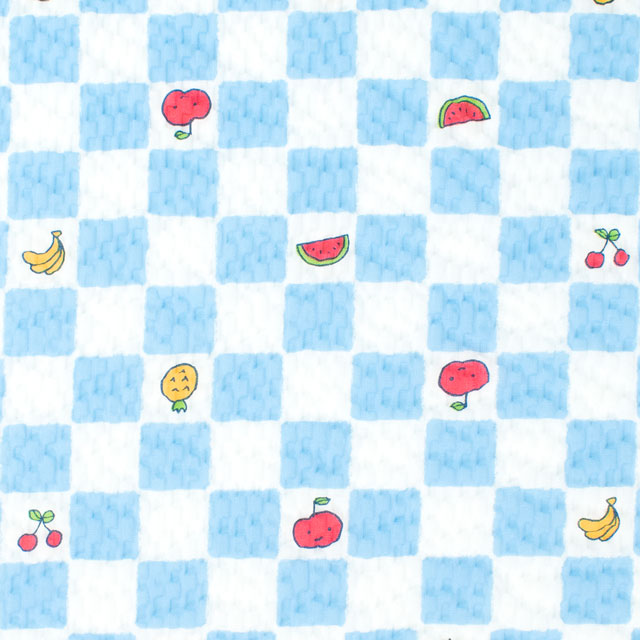 生地 こどものえくぼ 市松くだもの/リップル(ECB-56) BL.ブルー 09Ae99_