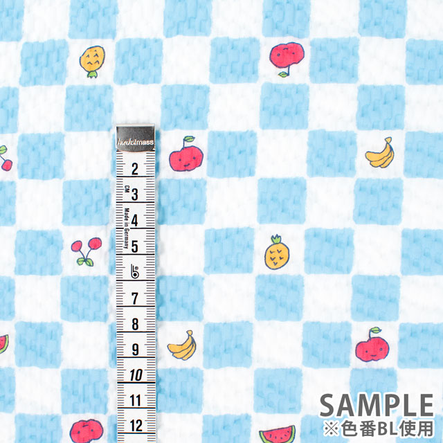 生地 こどものえくぼ 市松くだもの/リップル(ECB-56) BL.ブルー 09Ae99_