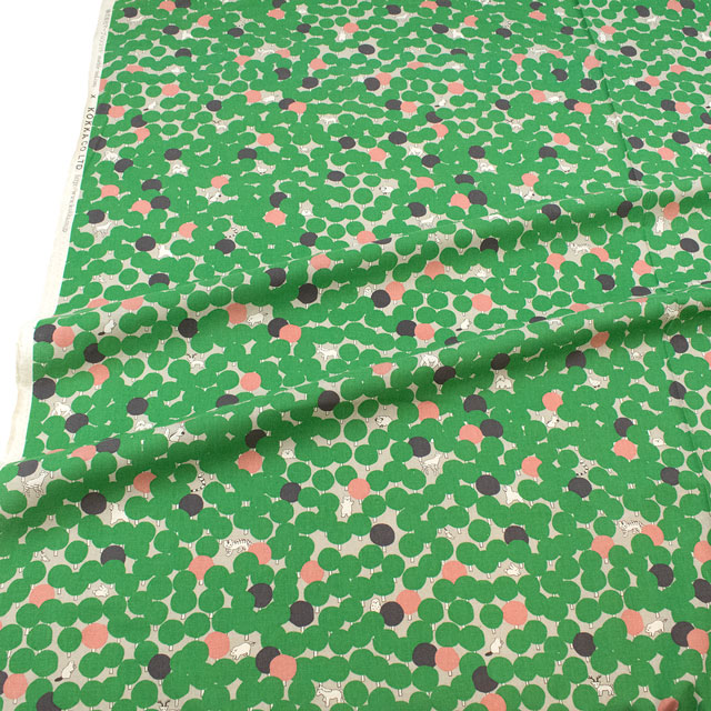 生地 Marble SUD-マーブルシュッド- tree dot/綿麻シーチング(EGX-8502) 2B.グリーン 09Ac04_