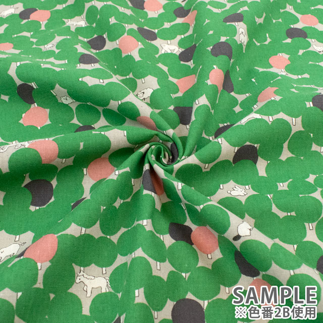 生地 Marble SUD-マーブルシュッド- tree dot/綿麻シーチング(EGX-8502) 2B.グリーン 09Ac04_