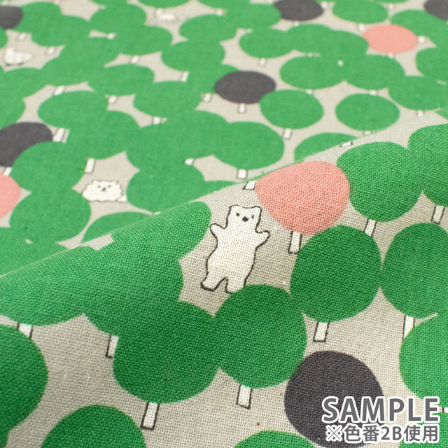 生地 Marble SUD-マーブルシュッド- tree dot/綿麻シーチング(EGX-8502) 2B.グリーン 09Ac04_