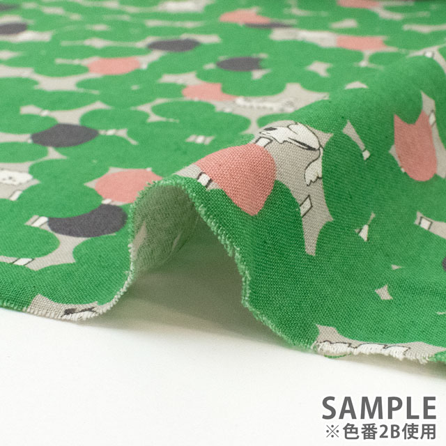 生地 Marble SUD-マーブルシュッド- tree dot/綿麻シーチング(EGX-8502) 2B.グリーン 09Ac04_