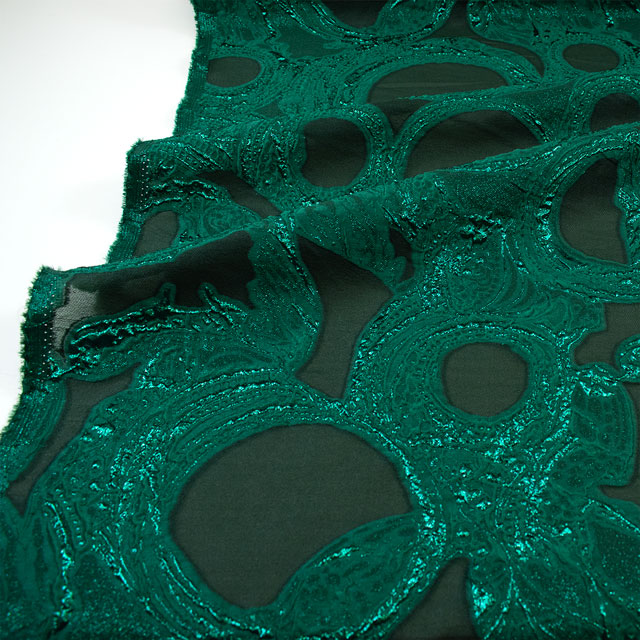 生地 オケアニスジャガード(ELS1635-K) V6K.グリーン 10Aa02_