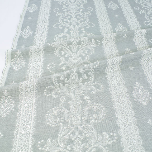 生地 ポリエステルジャガード ダマスクライン柄(ESO2690) GY.グレー 09Cr40_