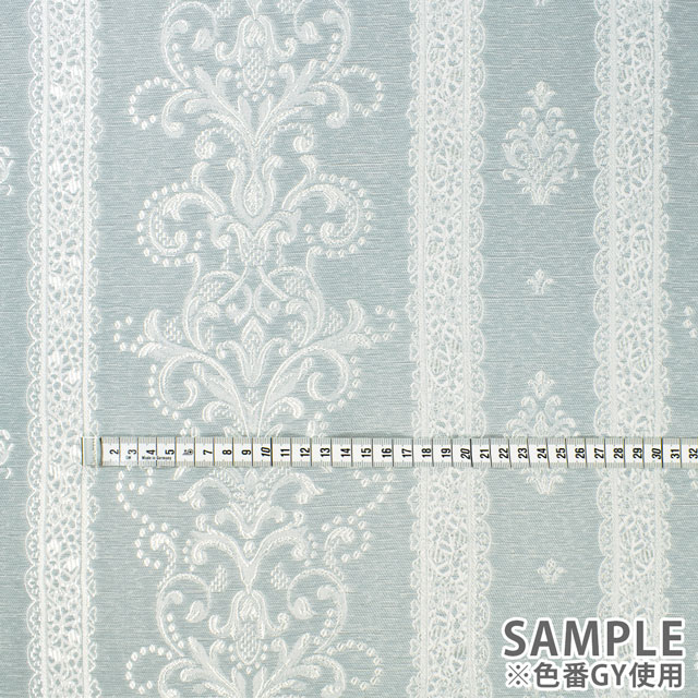 生地 ポリエステルジャガード ダマスクライン柄(ESO2690) GY.グレー 09Cr40_