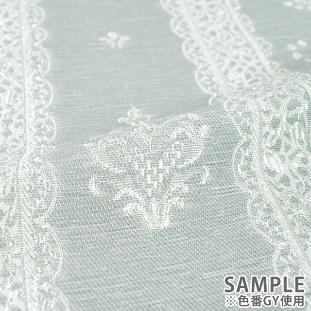 生地 ポリエステルジャガード ダマスクライン柄(ESO2690) GY.グレー 09Cr40_