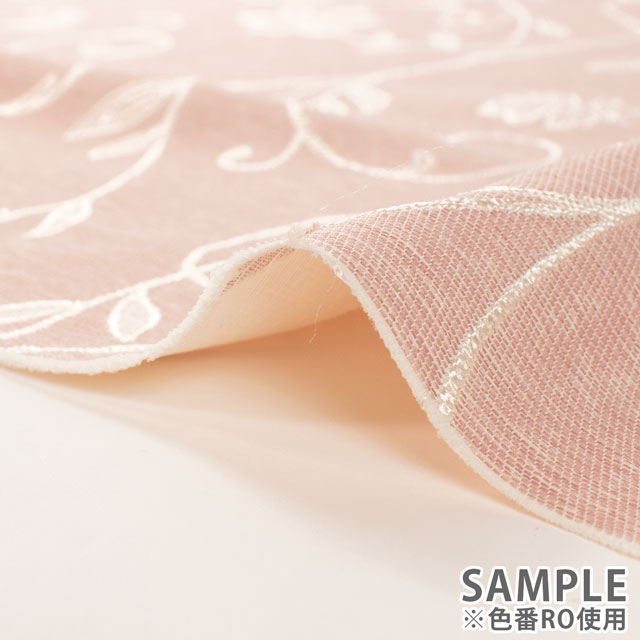 生地 ポリエステルジャガード 花柄(ESO2680) RO.ローズ 09Cr40_