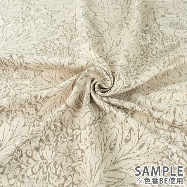 生地 ポリエステルジャガード 花とリーフ柄(ESO5010) BE.ベージュ 09Cr40_