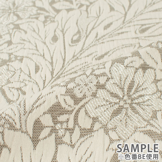 生地 ポリエステルジャガード 花とリーフ柄(ESO5010) BE.ベージュ 09Cr40_