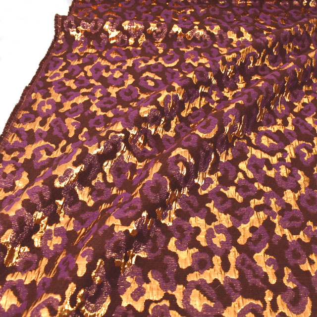 生地 レオパードラメジャガード(FLAUBERT/23920) GG986.パープル 10Aa05_