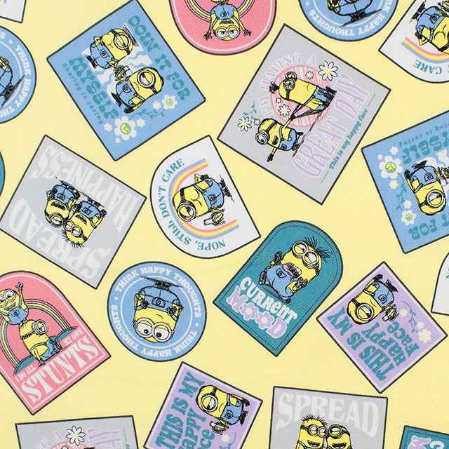 生地 ミニオン レトロ柄/オックス(G-4215) 1B.イエロー 09Ae99_