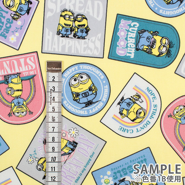 生地 ミニオン レトロ柄/オックス(G-4215) 1B.イエロー 09Ae99_