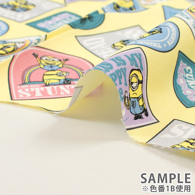 生地 ミニオン レトロ柄/オックス(G-4215) 1B.イエロー 09Ae99_