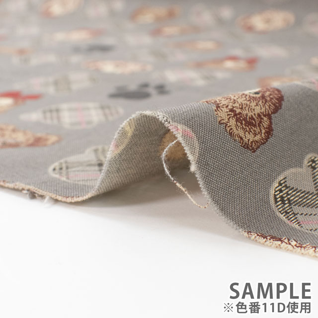 生地 Good old Days くまフェイス柄/シーチング(NN2312) 11D.グレー 09Ae99_