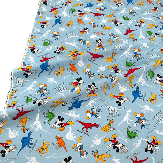 生地 BTSシリーズ ミッキーマウス/オックス(GR-1141) 1A.ブルー 09Ae99_