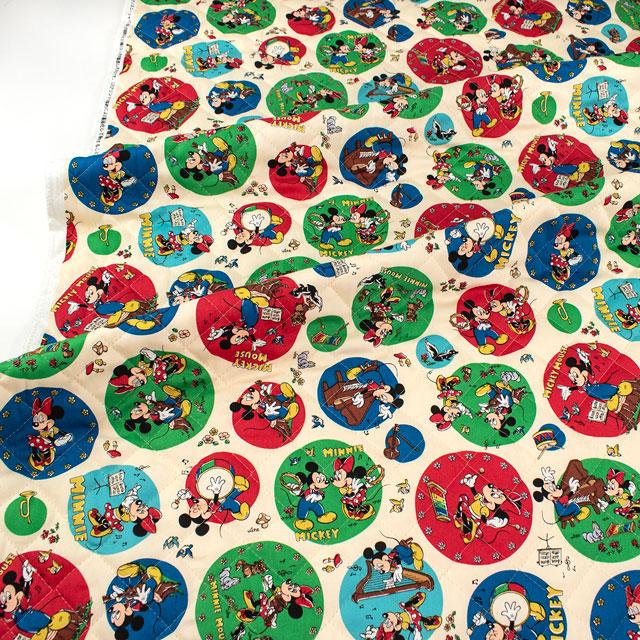 生地 BTSシリーズ ミッキー&フレンズ/キルティング(GRQ-1140) 1A.ベージュ 09Zz99_