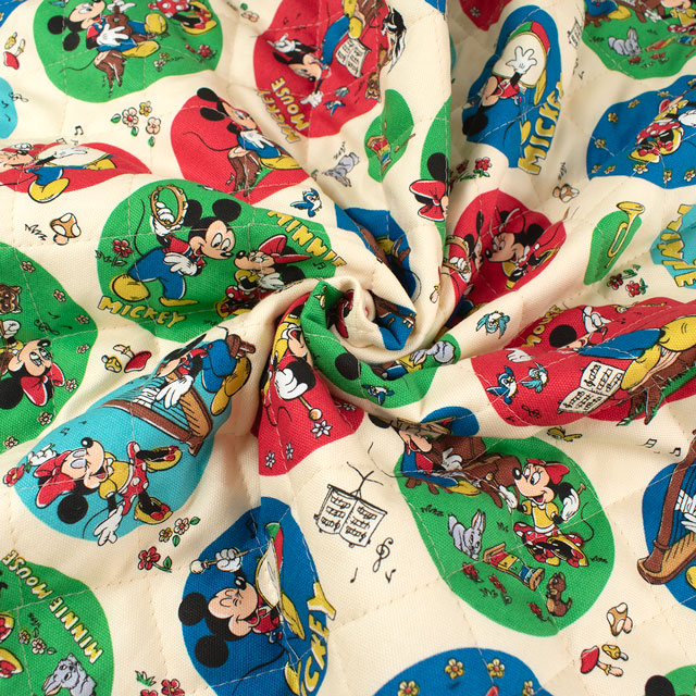 生地 BTSシリーズ ミッキー&フレンズ/キルティング(GRQ-1140) 1A.ベージュ 09Zz99_