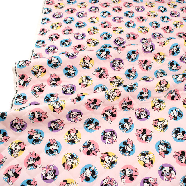 生地 BTSシリーズ ミニーマウス/キルティング(GRQ-1142) 1A.ピンク 09Zz99_