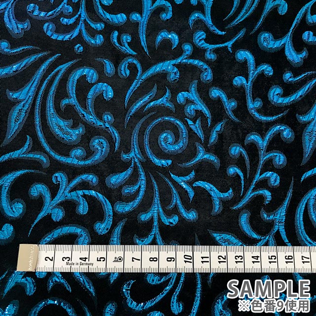 生地 メタリックペイズリー ジャガード(HM9768) 10.グリーン 10Aa05_