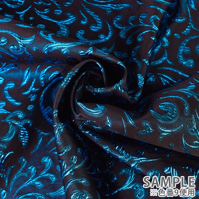 生地 メタリックペイズリー ジャガード(HM9768) 10.グリーン 10Aa05_