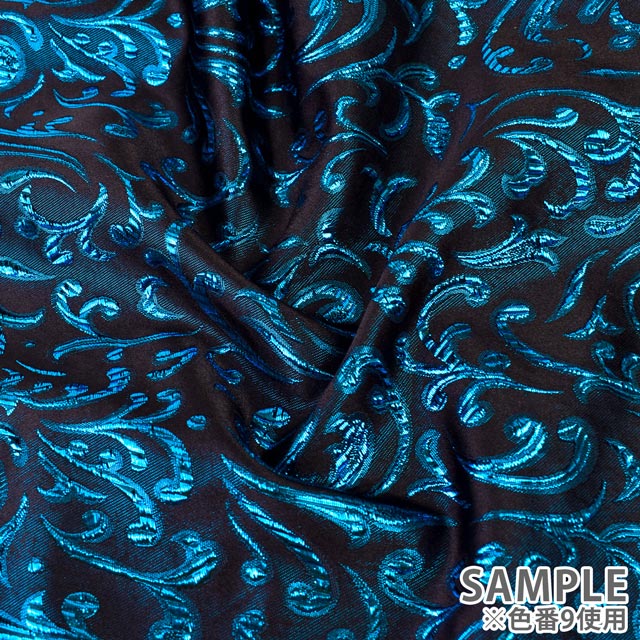 生地 メタリックペイズリー ジャガード(HM9768) 10.グリーン 10Aa05_