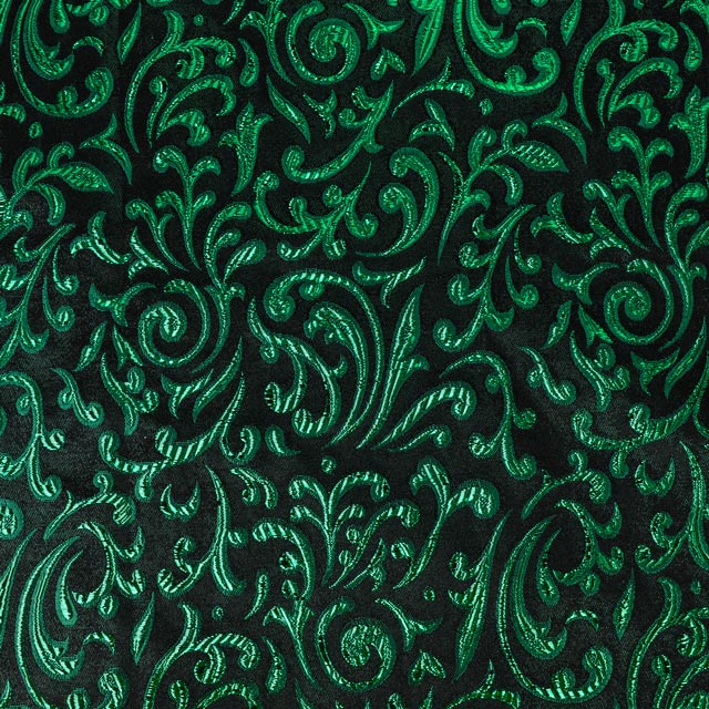 生地 メタリックペイズリー ジャガード(HM9768) 10.グリーン 10Aa05_