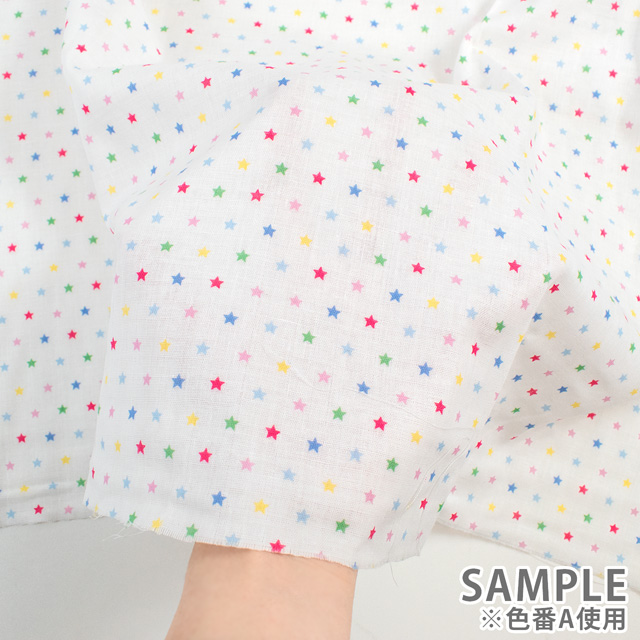 生地 ホーミーコレクション 星柄/ダブルガーゼ(GH13044S) A.マルチ 09Bo35_