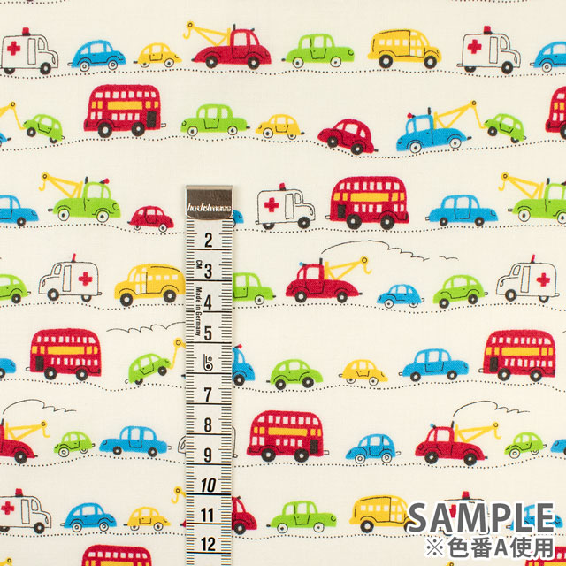 生地 ホーミーコレクション くるま柄/ブロード(DH11115S) D.ブルー 09Ae99_