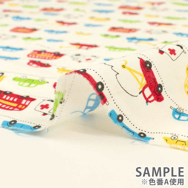 生地 ホーミーコレクション くるま柄/ブロード(DH11115S) D.ブルー 09Ae99_