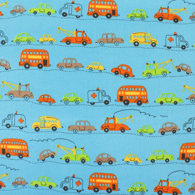 生地 ホーミーコレクション くるま柄/ブロード(DH11115S) D.ブルー 09Ae99_