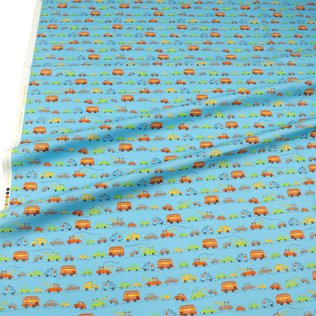 生地 ホーミーコレクション くるま柄/ブロード(DH11115S) D.ブルー 09Ae99_