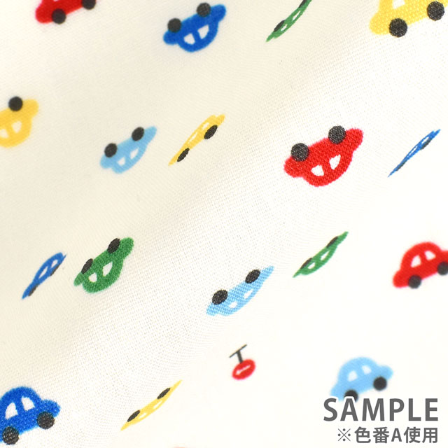 生地 ホーミーコレクション くるま柄/ポプリン(DH13183S) A.オフホワイト系 09Ae06_