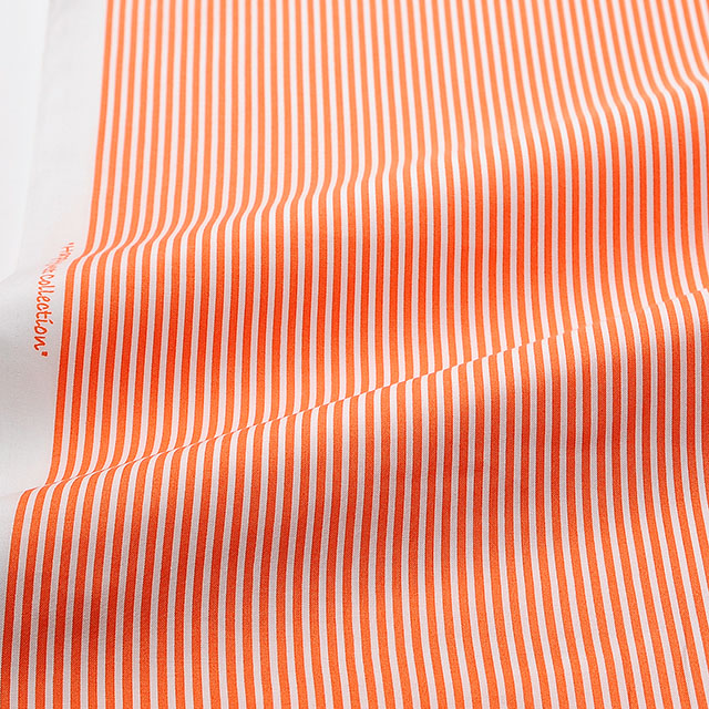 生地 ストライププリント(HS1281) 2.オレンジ×白 09Bk23_