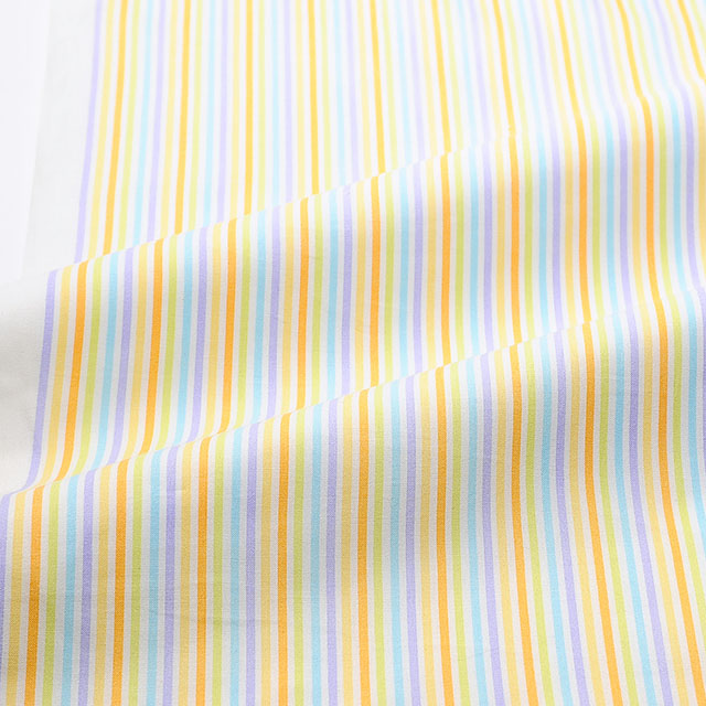 生地 ストライププリント(HS1281) マルチカラー 11.オレンジ・黄・パープル系 09Bk23_